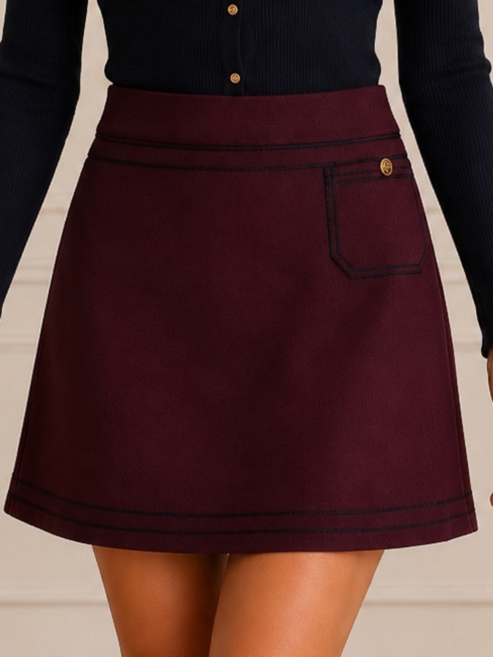 Aleeza Paris Rosie Skirt - Burgundy
